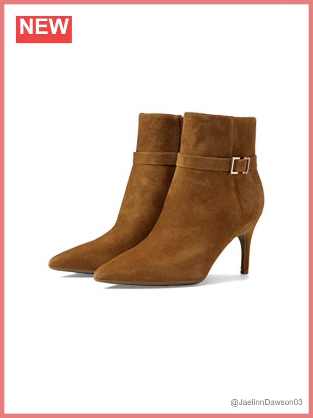 Nine West Pointed Toe Ankle Bootie Kitten Heel Zip-Up Suede Dress Boot